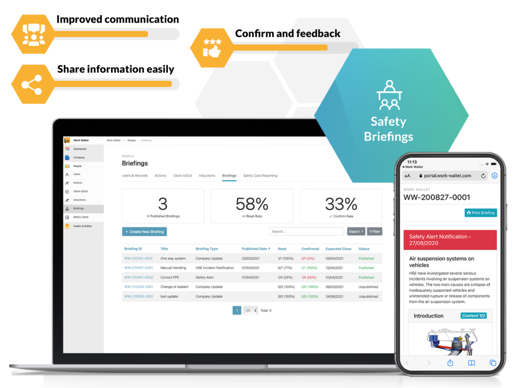 Digital Safety Briefings health and safety features
