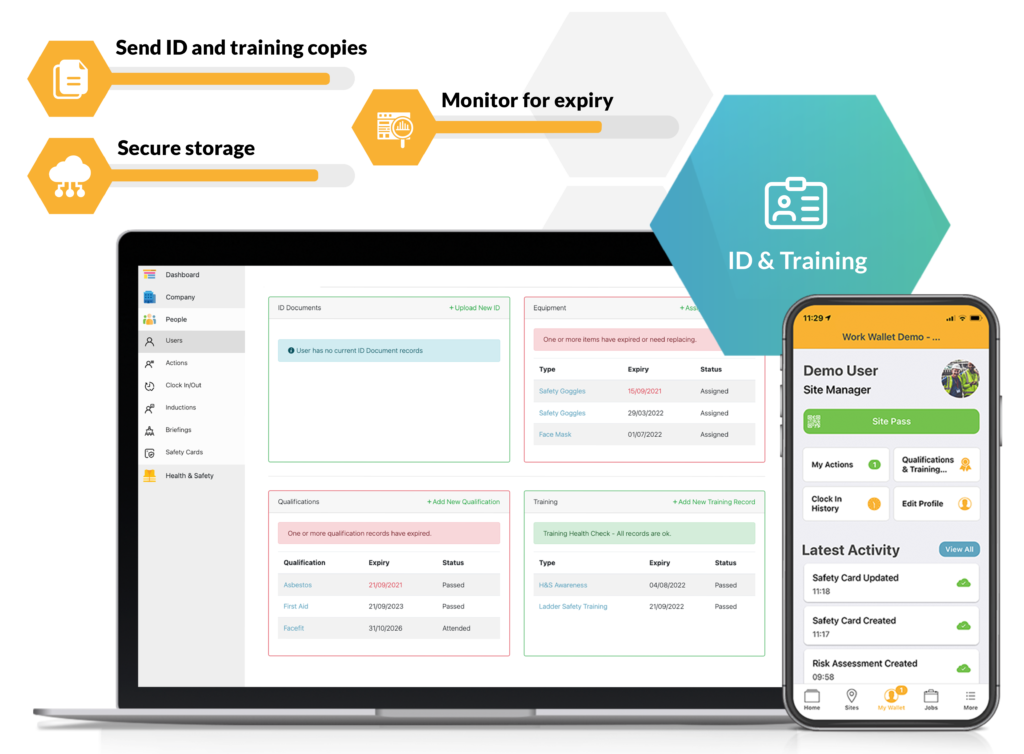 ID and training software health and safety features