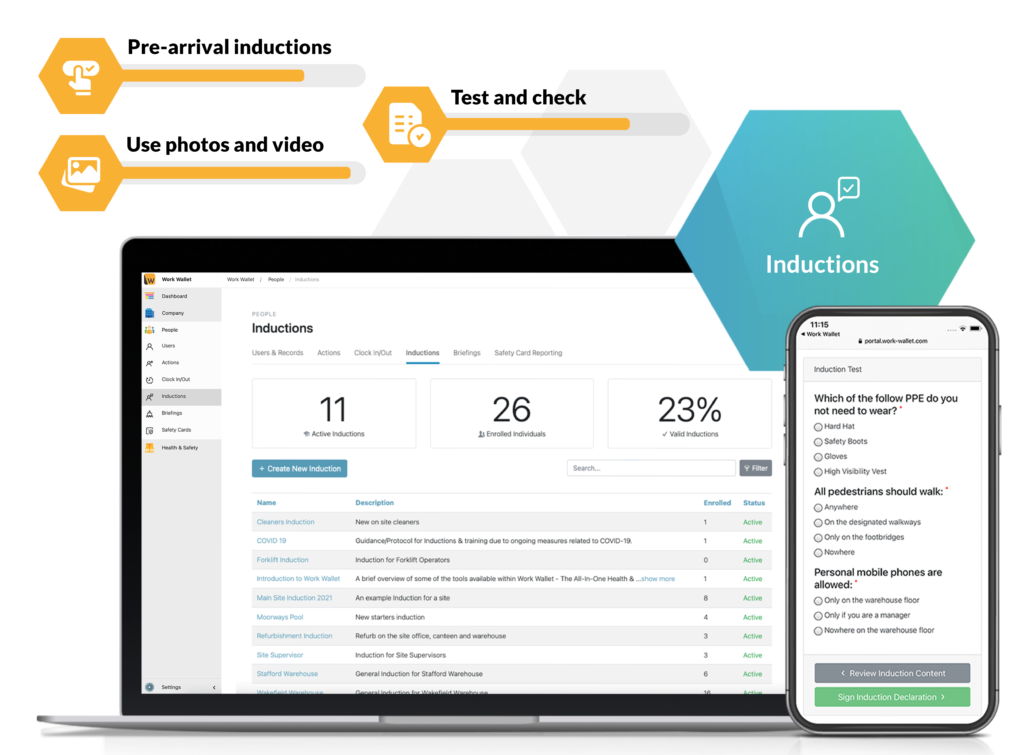 Digital Inductions health and safety features