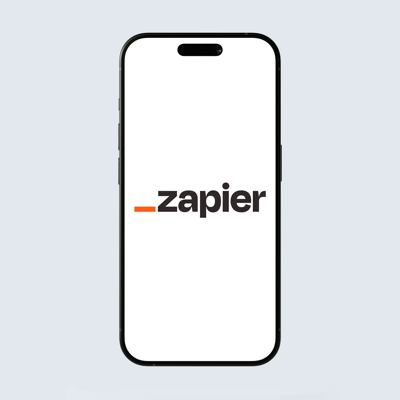 Smartphone screen displaying the Zapier logo on white background